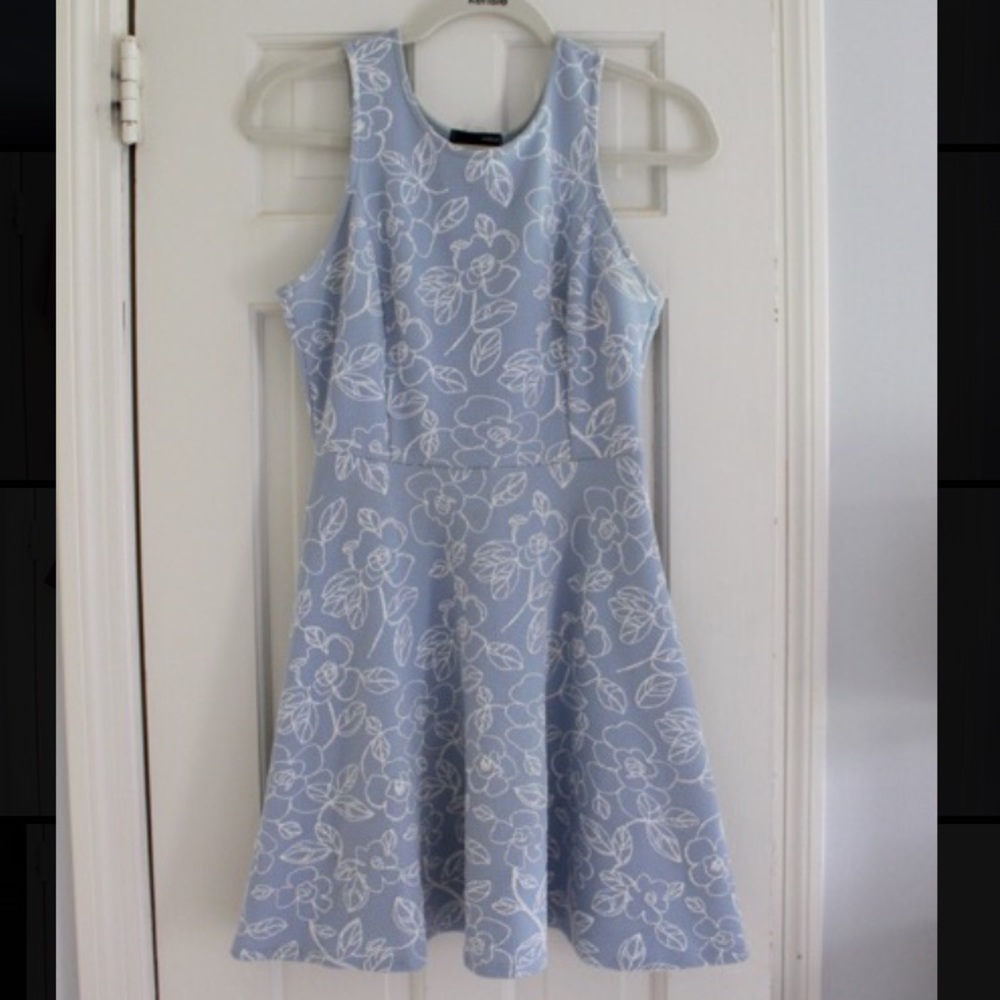 Light blue dress from Aqua with white detailing